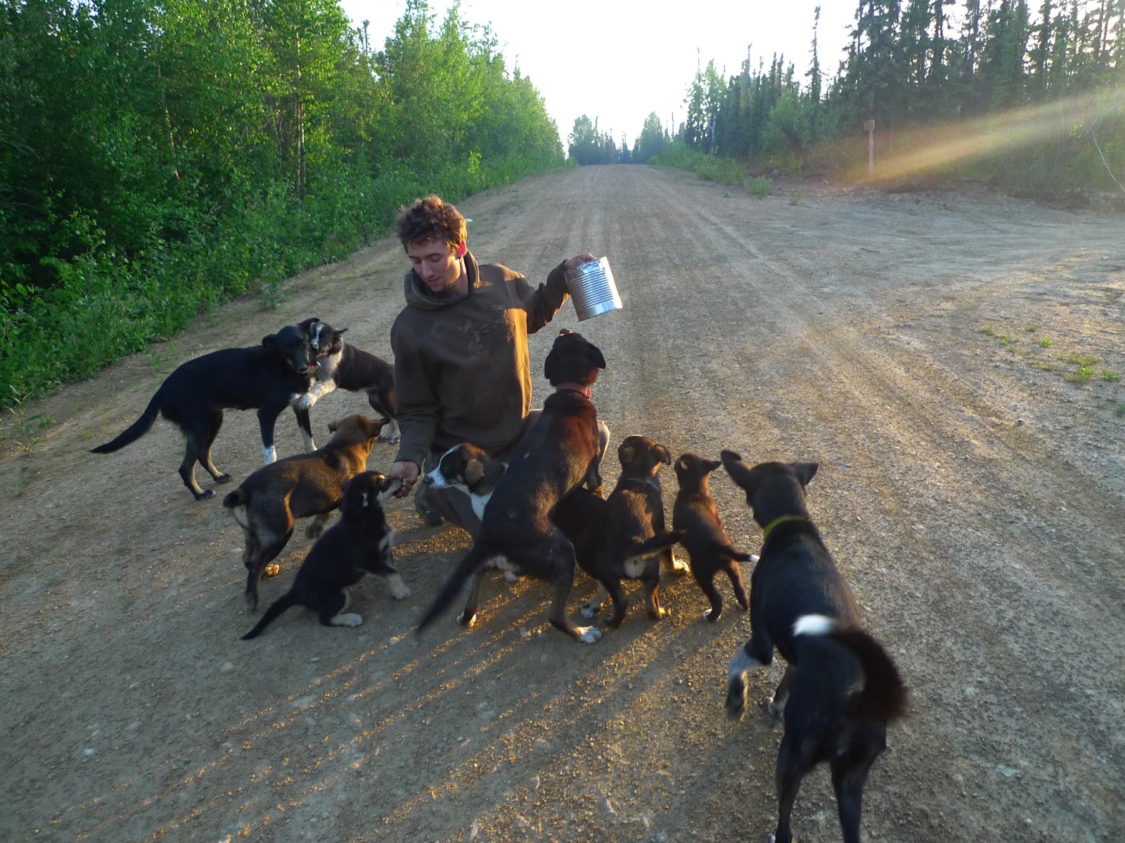 a person holding a dog